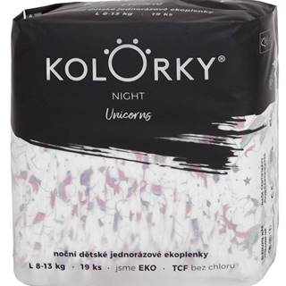 KOLORKY  NIGHT - L (8-13 kg) - 19 ks - nočné jednorázové eko plienky značky KOLORKY