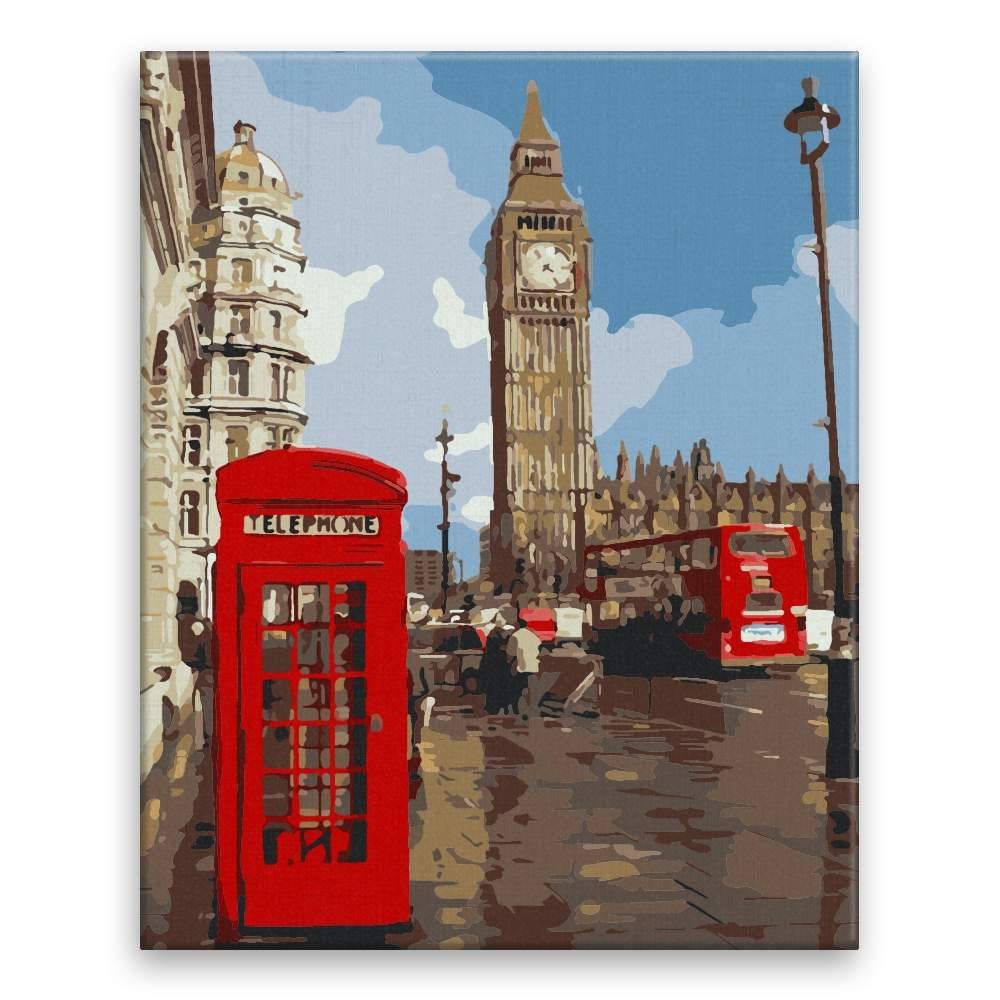 Malujsi  Maľovanie podľa čísel - Londýnsky Big Ben - 40x50 cm,  plátno vypnuté na rám značky Malujsi