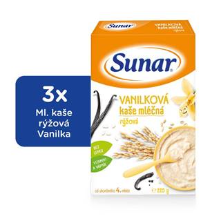 Sunar vanilková kaša mliečna ryžová 3 x 225 g