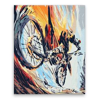 Malujsi Maľovanie podľa čísel - Závodník na bicykli - 80x100 cm,  plátno vypnuté na rám