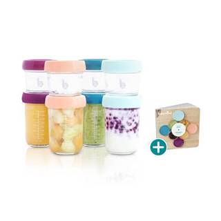 Babymoov Babymoov Babybols,  8 sklenených pohárov 120 a 240 ml,  vzduchotesné,  priložená brožúra s receptami pre ekologické výrobky