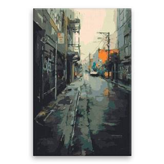 Malujsi Maľovanie podľa čísel - Opustená ulica - 40x60 cm,  bez dreveného rámu