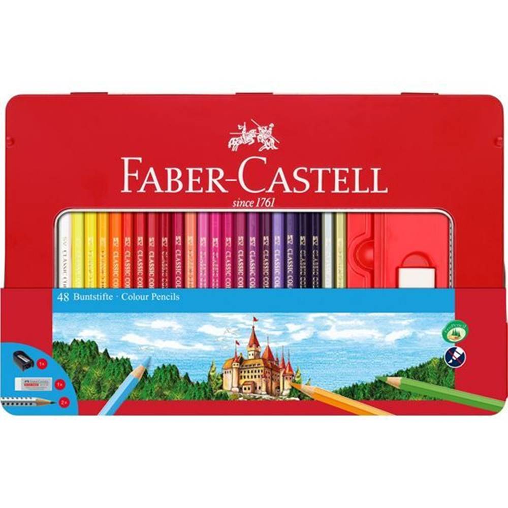 Faber-Castell  Pastelky Castell set 48 farebné v plechu s okienkom značky Faber-Castell