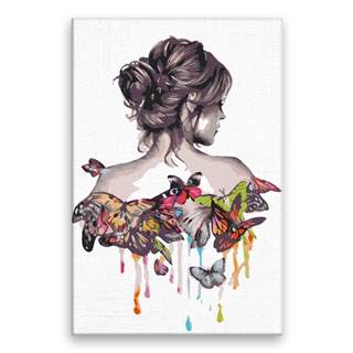 Malujsi Maľovanie podľa čísel - Žena s motýlími krídlami - 40x60 cm,  plátno vypnuté na rám
