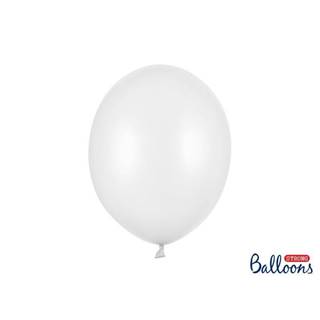 PartyDeco Balón Strong – Metalický biely 30cm