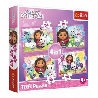Trefl Puzzle 4v1 Gabbyina dobrodružství/Gabby´s Dollho28, 5x20, 5cm v krabici 28x28x6cm