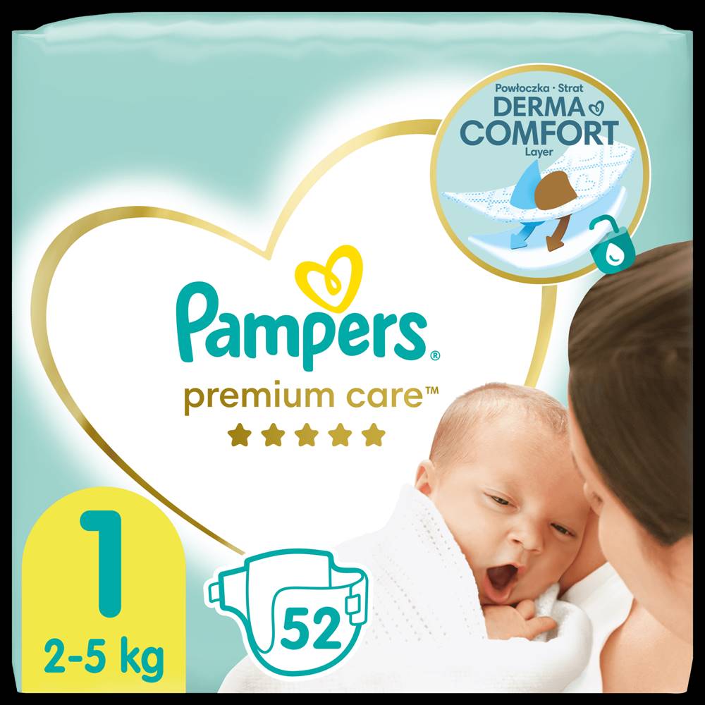 Pampers  Premium Care Plienky,  Veľkosť 1,  52 ks,  2kg-5kg značky Pampers