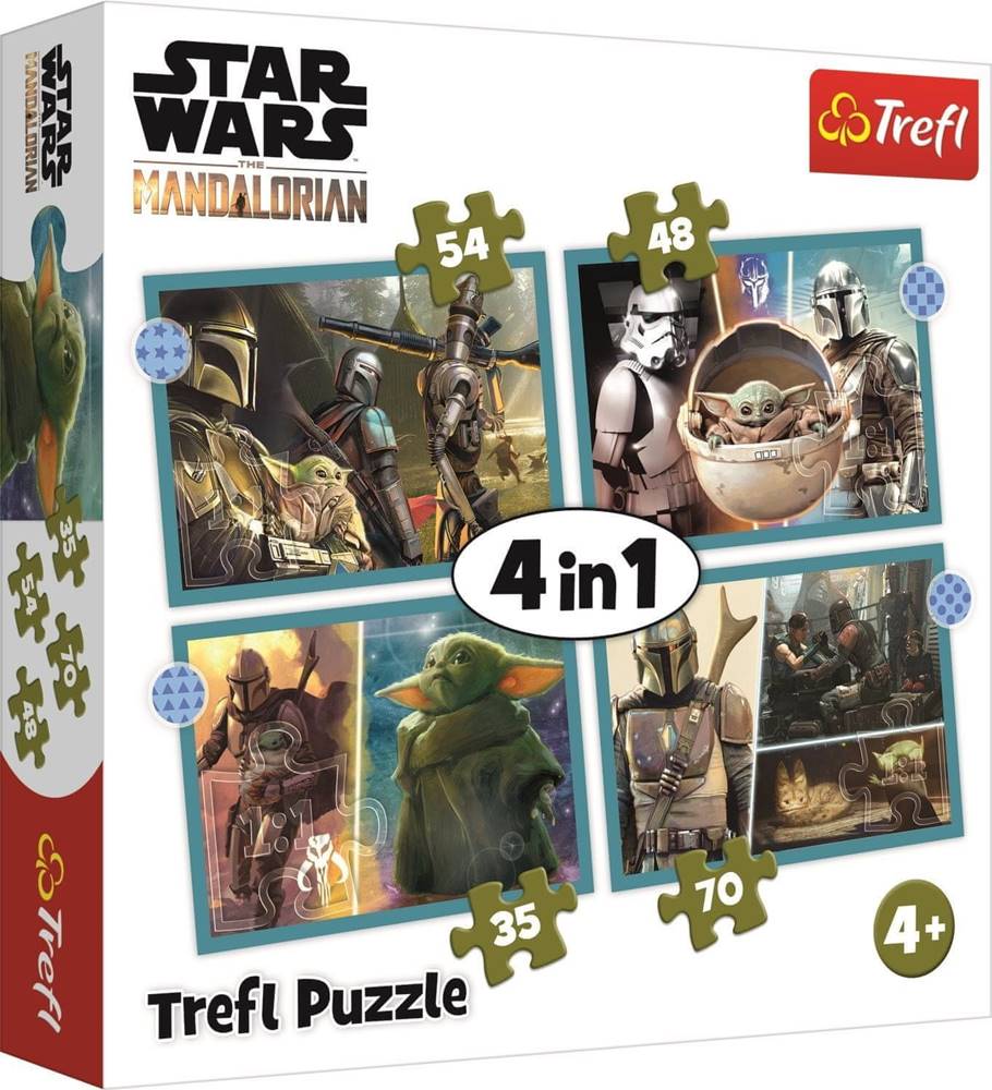 Trefl  Puzzle Star Wars: Mandalorian 4v1 (35, 48, 54, 70 dielikov) značky Trefl