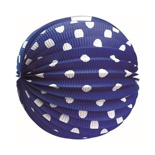 Lampión papierový - okrúhly - modrý - 25 cm