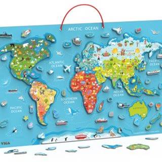 Lamps Drevená mapa sveta s tabuľou