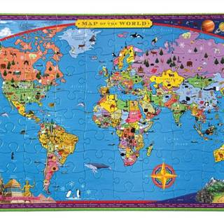 eeBoo  Puzzle Mapa sveta 100 dielikov značky eeBoo