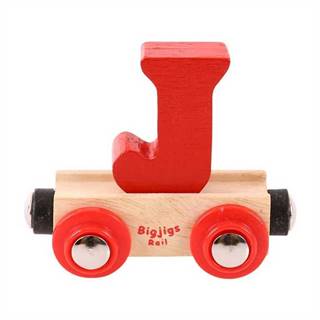 Bigjigs Toys  Bigjigs Rail Vagónik drevenej vláčikodráhy - Písmeno J značky Bigjigs Toys