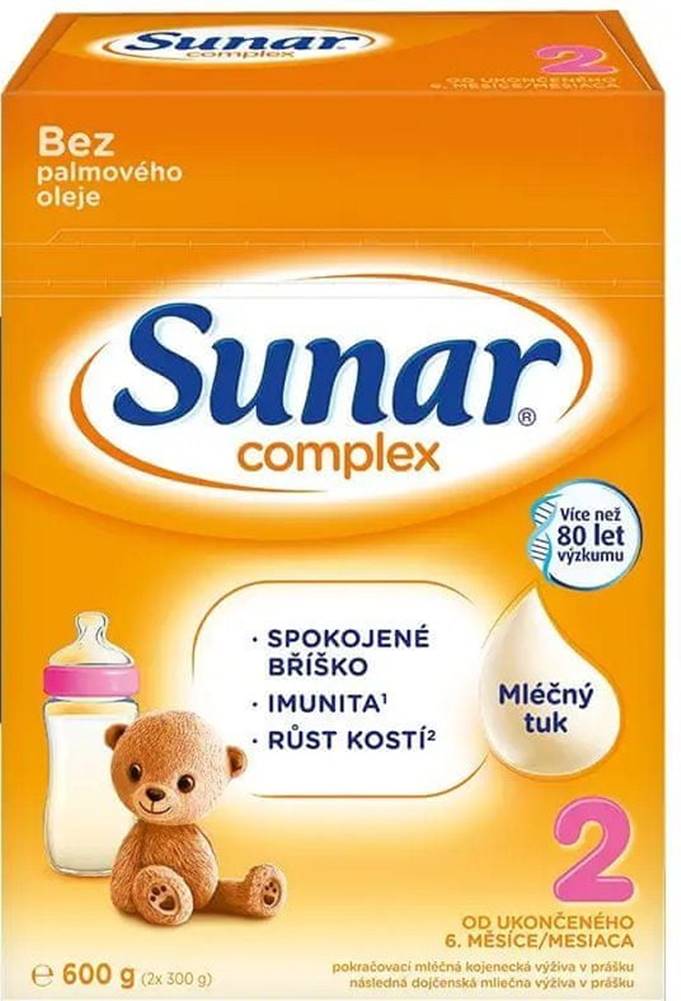 Sunar  Complex 2 pokračovacie dojčenské mlieko 600 g značky Sunar