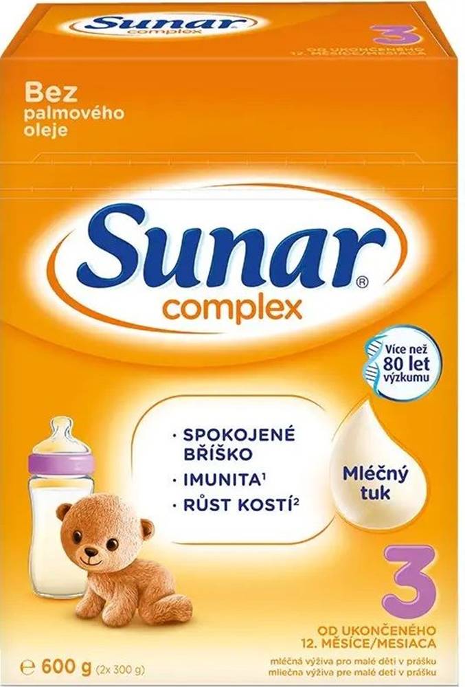 Sunar  Complex 3 batoľacie mlieko 600 g značky Sunar